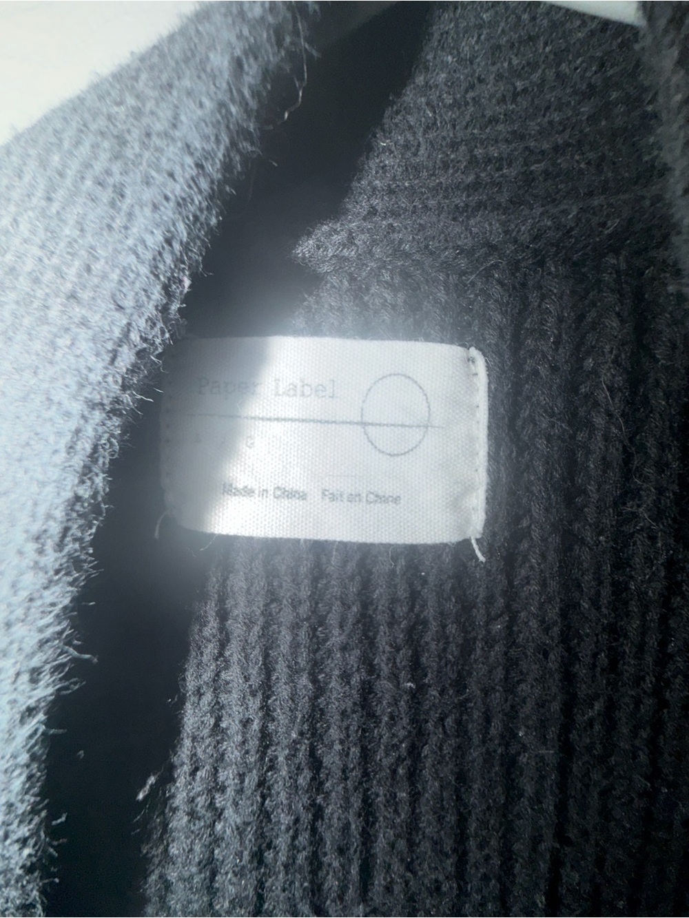 Paper Label Black Ribbed Knit Cardigan